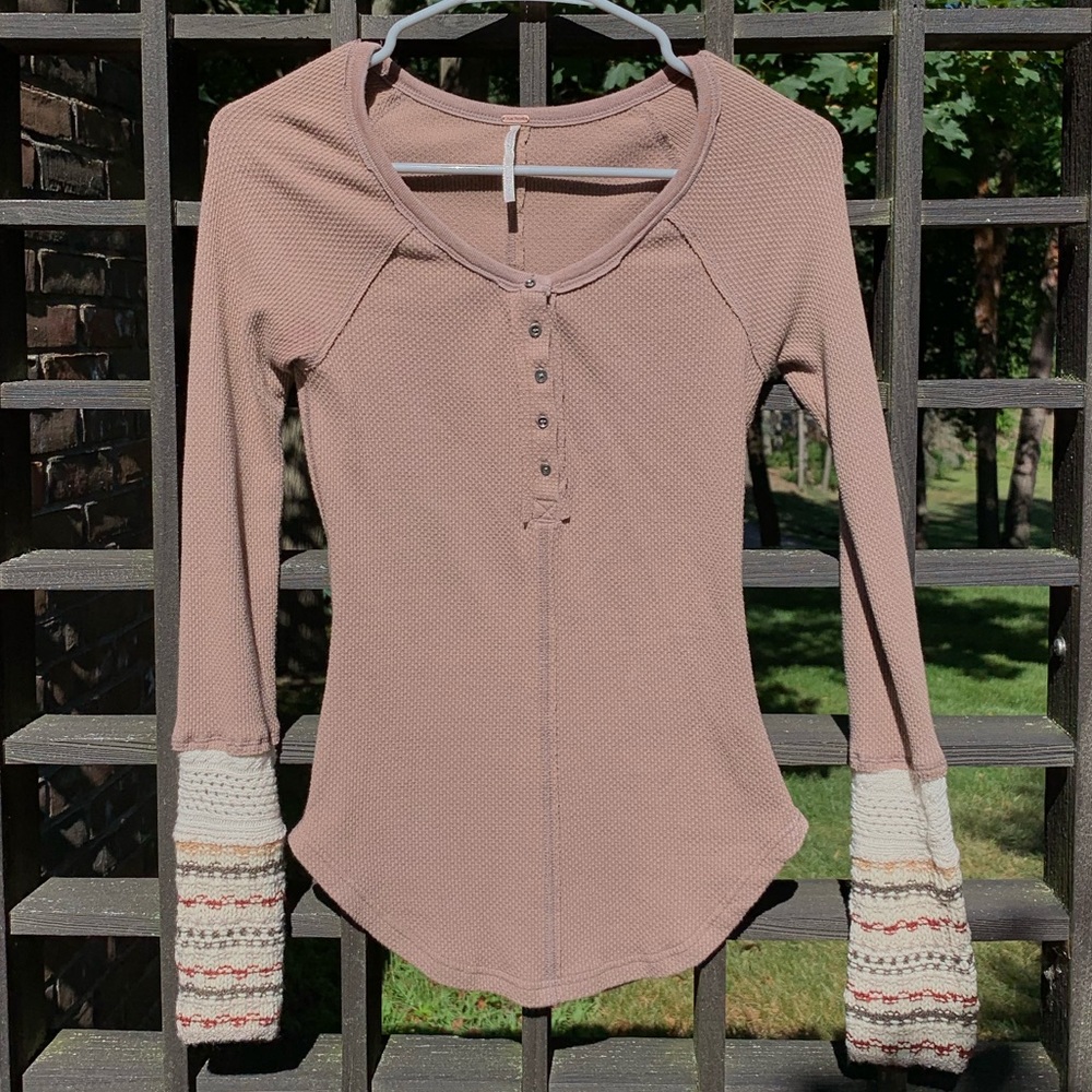 Free People Ski Lodge Thermal Top “Mushroom”
